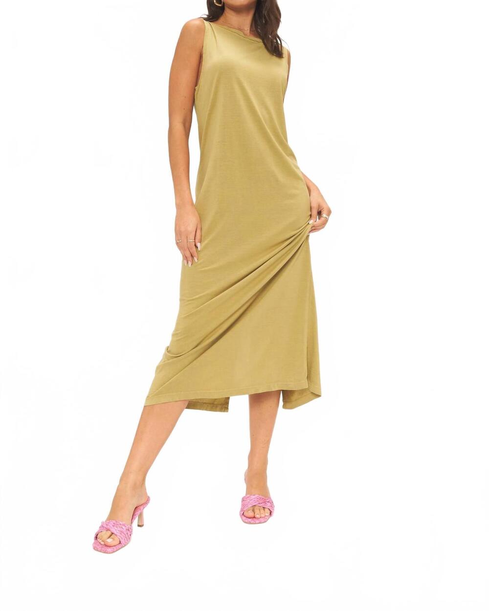 NEW PROJECT SOCIAL T vintage wash seemed dress in green